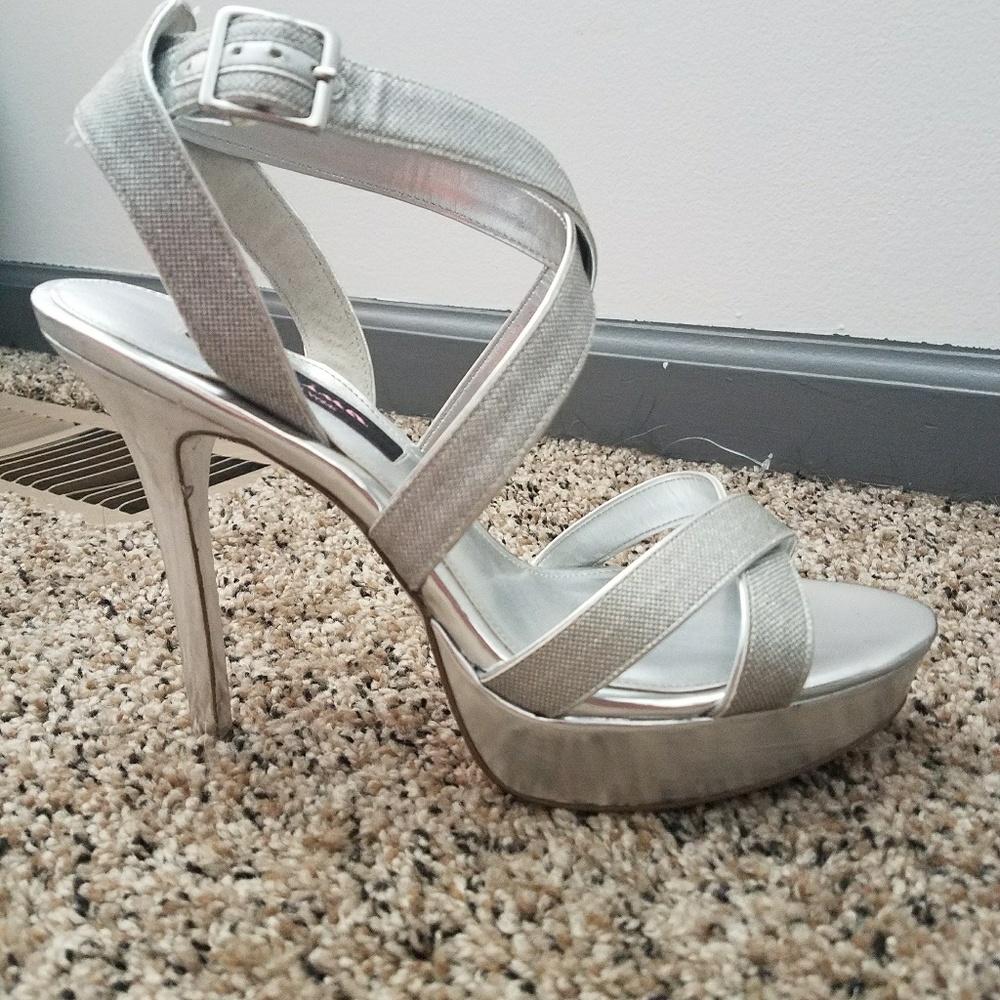 Silver Nina Heels
